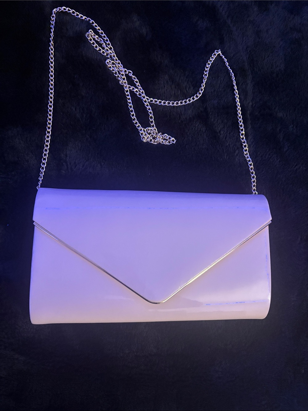Chic Lavender Envelope Clutch with Silver Chain
